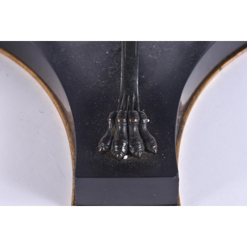 160A - A LARGE PAIR OF 19TH CENTURY FRENCH BRONZE AND GILT BRONZE CANDLESTICKS formed with classical mask h... 