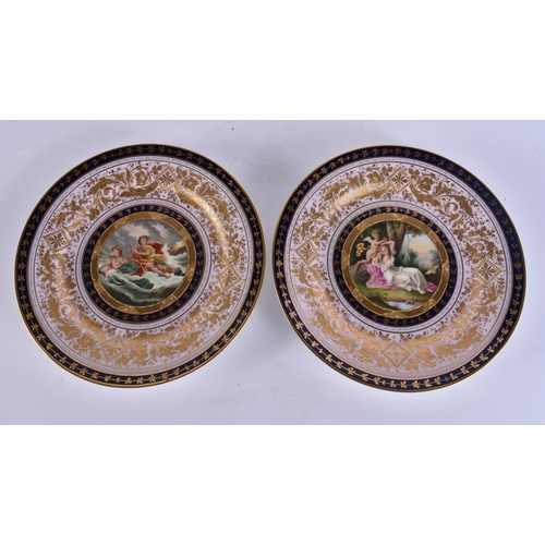 180A - A SUITE OF EARLY 20TH CENTURY AUSTRIAN VIENNA PORCELAIN DESSERT WARES painted with figures in variou... 