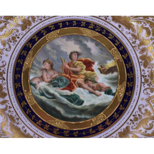 180A - A SUITE OF EARLY 20TH CENTURY AUSTRIAN VIENNA PORCELAIN DESSERT WARES painted with figures in variou... 