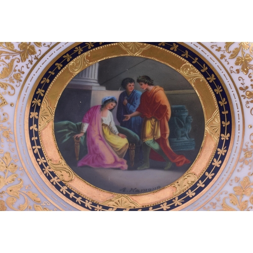 180A - A SUITE OF EARLY 20TH CENTURY AUSTRIAN VIENNA PORCELAIN DESSERT WARES painted with figures in variou... 