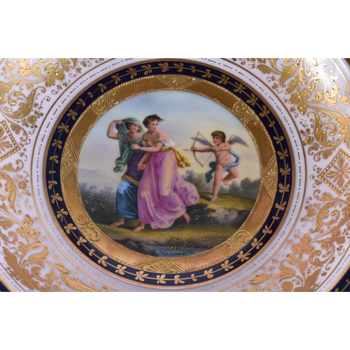 180A - A SUITE OF EARLY 20TH CENTURY AUSTRIAN VIENNA PORCELAIN DESSERT WARES painted with figures in variou... 