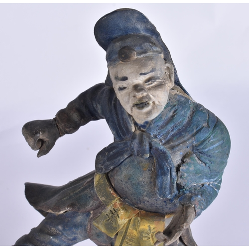 180B - A RARE SET OF CHINESE QING DYNASTY POTTERY FIGURES AND IMMORTALS in various forms and sizes. Largest... 