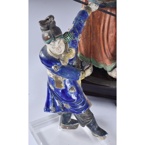 180B - A RARE SET OF CHINESE QING DYNASTY POTTERY FIGURES AND IMMORTALS in various forms and sizes. Largest... 