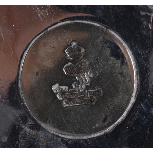 19 - A CUNARD MARITIME SILVER PLATED TRAY. 35 cm wide.