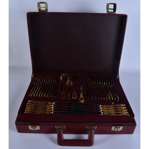 207 - Bestecke Solingen Cutlery Set Vintage With Briefcase 60 Canteen Stainless Steel, Antique/Vintage Gla... 