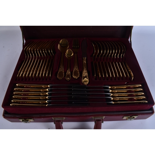 207 - Bestecke Solingen Cutlery Set Vintage With Briefcase 60 Canteen Stainless Steel, Antique/Vintage Gla... 