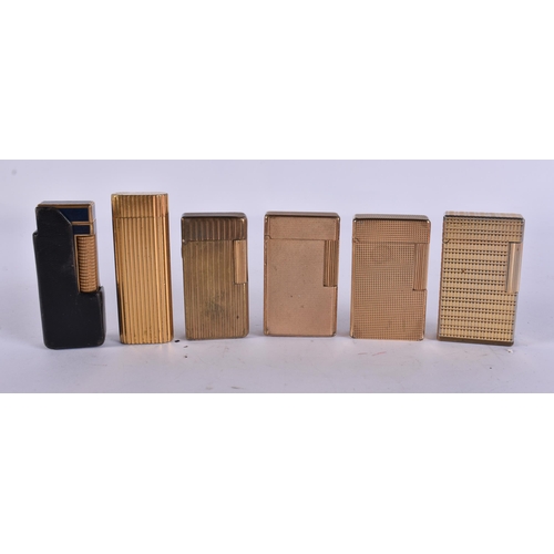 225 - DUNHILL, CARTIER AND ST DUPONT LIGHTERS. (6)