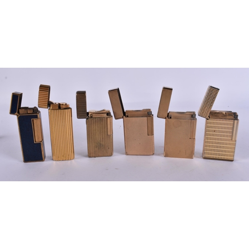 225 - DUNHILL, CARTIER AND ST DUPONT LIGHTERS. (6)