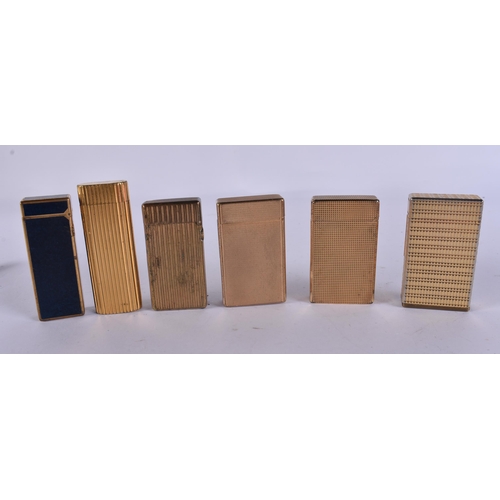 225 - DUNHILL, CARTIER AND ST DUPONT LIGHTERS. (6)