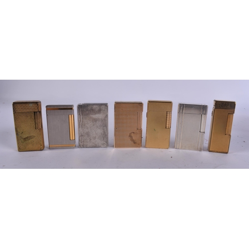 228 - SEVEN DUNHILL & ST DUPONT LIGHTERS. (7)