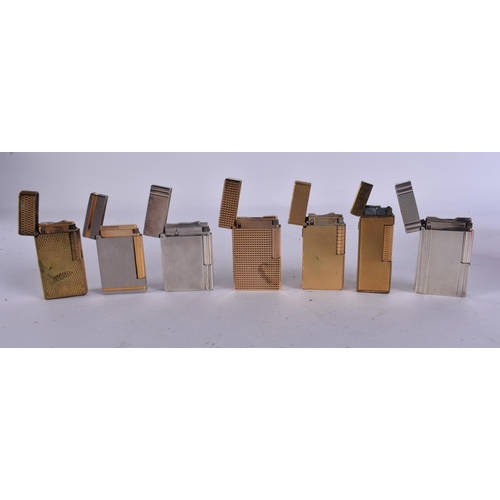 228 - SEVEN DUNHILL & ST DUPONT LIGHTERS. (7)