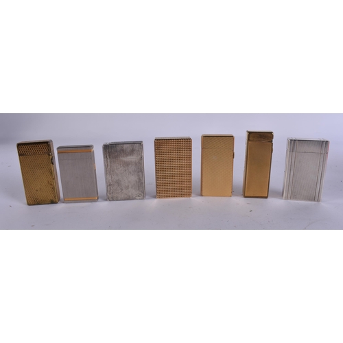 228 - SEVEN DUNHILL & ST DUPONT LIGHTERS. (7)