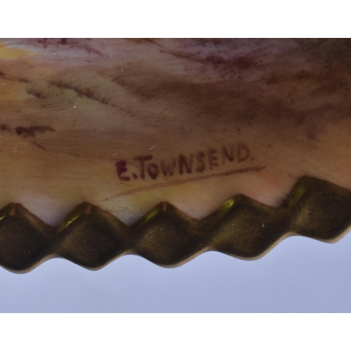 231 - A ROYAL WORCESTER FRUIT PAINTED PORCELAIN DISH by Townsend. 17 cm wide.