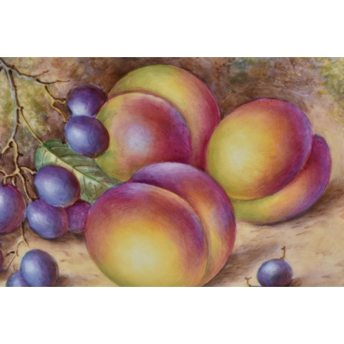 234 - A ROYAL WORCESTER FRUIT PAINTED PORCELAIN PLATE by Freeman. 27 cm wide.