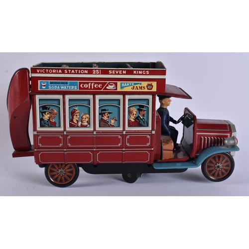 25 - A JAPANESE TINPLATE TOY BUS. 32 cm x 18 cm.
