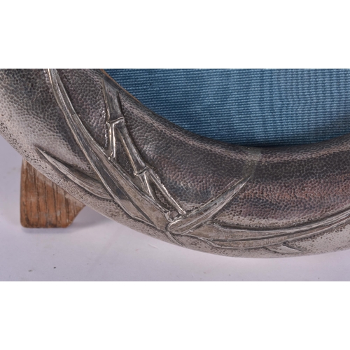 251 - A LARGE 19TH CENTURY CHINESE EXPORT SILVER MIRROR by Tuck Chang. 893 grams overall. 32 cm x 20 cm.