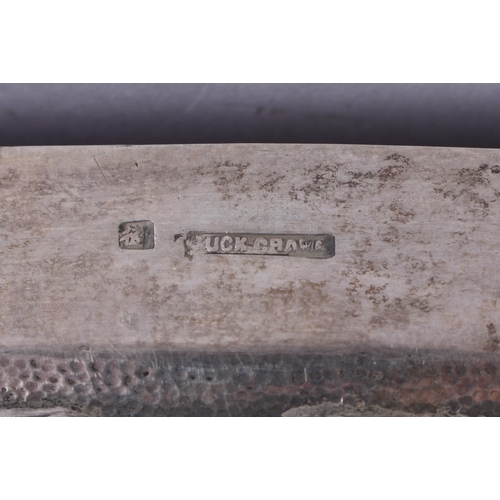 251 - A LARGE 19TH CENTURY CHINESE EXPORT SILVER MIRROR by Tuck Chang. 893 grams overall. 32 cm x 20 cm.