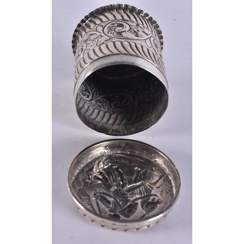 254 - AN ANTIQUE SILVER BOX. 71 grams. 6 cm high.