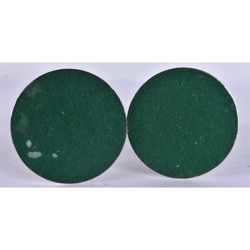 255 - A PAIR OF SILVER CANDLESTICKS. 310 grams overall. 10.5 cm high.