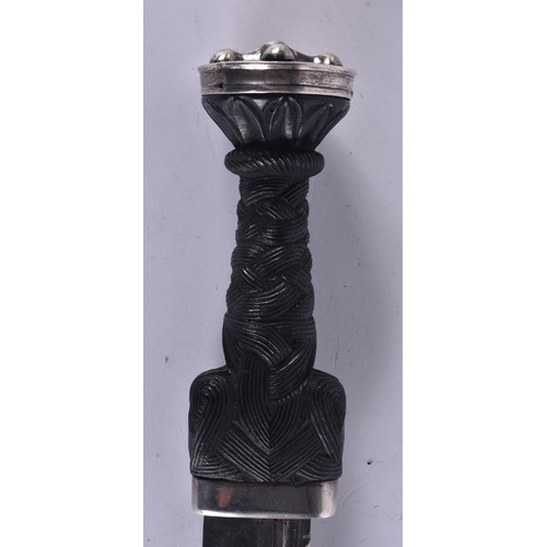 268 - A LARGE ANTIQUE SCOTTISH INVERNESS SILVERSGIAN DUBH.. 43 cm long.   WE ARE UNABLE TO OFFER IN HOUSE ... 