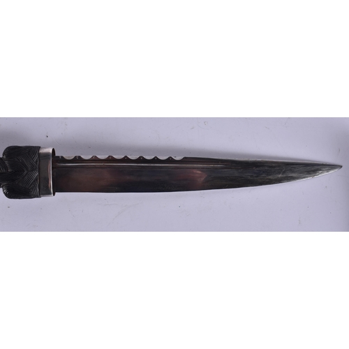 268 - A LARGE ANTIQUE SCOTTISH INVERNESS SILVERSGIAN DUBH.. 43 cm long.   WE ARE UNABLE TO OFFER IN HOUSE ... 