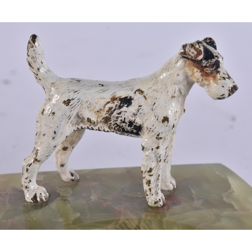 271 - AN ART DECO COLD PAINTED SCOTTIE DOG ASHTRAY together with an unusual early Victorian ebonised flowe... 