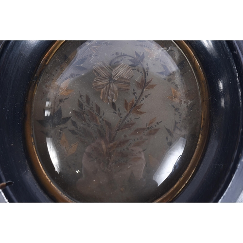 271 - AN ART DECO COLD PAINTED SCOTTIE DOG ASHTRAY together with an unusual early Victorian ebonised flowe... 