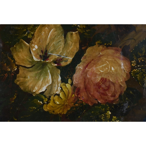 28 - A LARGE VICTORIAN PAINTED TOLEWARE TRAY. 78 cm x 58 cm.