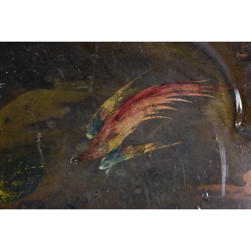 28 - A LARGE VICTORIAN PAINTED TOLEWARE TRAY. 78 cm x 58 cm.