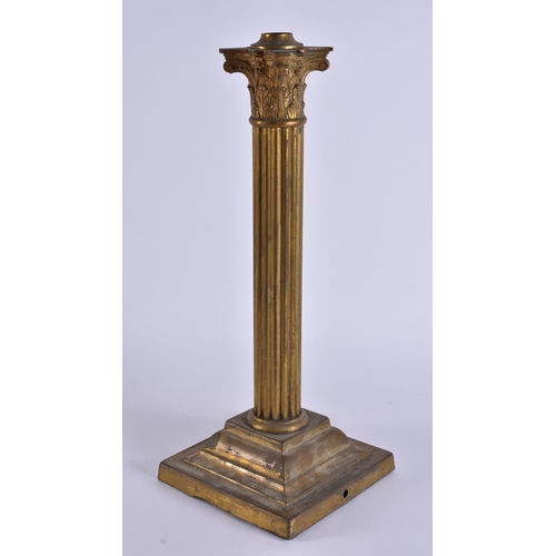 29 - AN ANTIQUE COUNTRY HOUSE CORINTHIAN COLUMN LAMP BASE. 40 cm high.