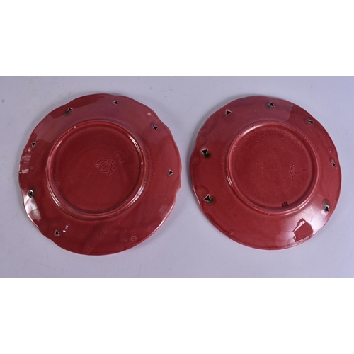 311 - AN EARLY 20TH CENTURY VILLEROY & BOCH POTTERY PART DESSERT SERVICE. Largest 22 cm wide. (8)