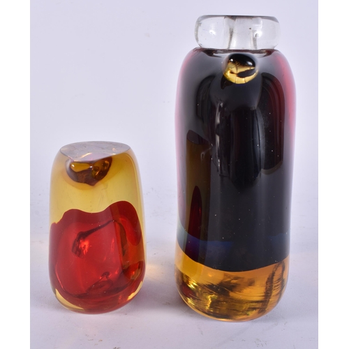 363 - TWO ITALIAN MURANO GLASS SCULPTURES. Largest 18 cm x 12 cm. (2)