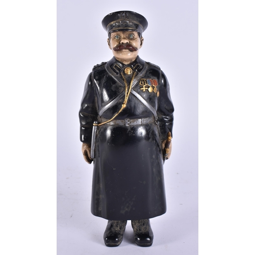 369 - A CONTINENTAL COLD PAINTED BRONZE POLICEMAN. 19 cm high.