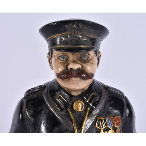 369 - A CONTINENTAL COLD PAINTED BRONZE POLICEMAN. 19 cm high.