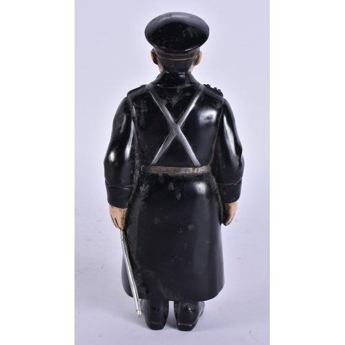 369 - A CONTINENTAL COLD PAINTED BRONZE POLICEMAN. 19 cm high.