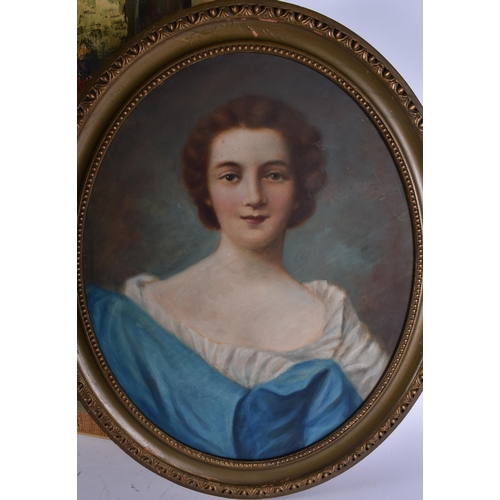 37 - TWO OIL PAINTINGS. Largest 72 cm x 56 cm. (2)