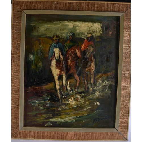 37 - TWO OIL PAINTINGS. Largest 72 cm x 56 cm. (2)