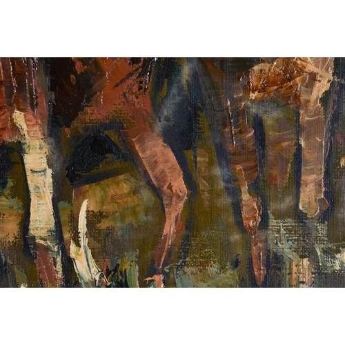 37 - TWO OIL PAINTINGS. Largest 72 cm x 56 cm. (2)