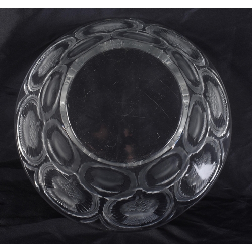 370 - A LARGE FRENCH LALIQUE GLASS THISTLE BOWL. 24 cm wide.