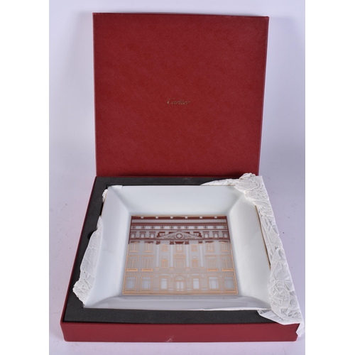 372 - A CARTIER PORCELAIN PLATE. 27 cm wide.