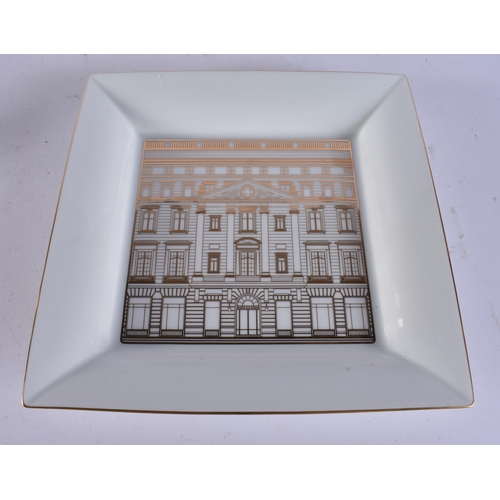 372 - A CARTIER PORCELAIN PLATE. 27 cm wide.