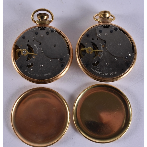 39 - TWO POCKET WATCHES. Running. 121 grams. 5 cm wide. (2)