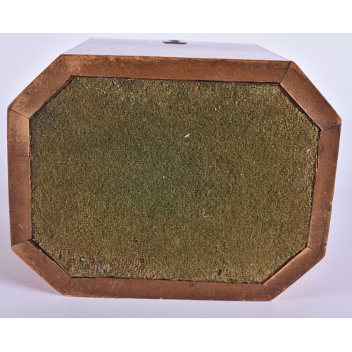 40A - A REGENCY BLOND TORTOISESHELL TEA CADDY. 11 cm x 11.5 cm.