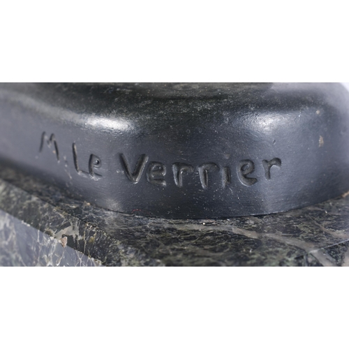 40C - Max Le Verrier (1891-1973) French, Art Deco, Bronze, Lamp, Seated chimp. 15 cm x 15 cm.