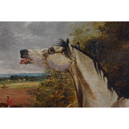 4 - English School (19th Century) Pair, Oil on canvas, Equestrian interest, First & Last leap. 84 cm x 5... 