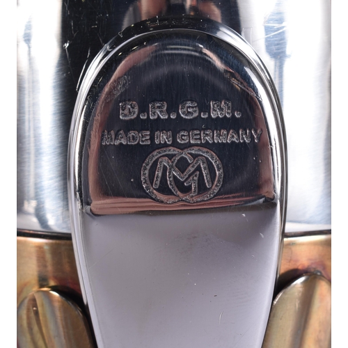 434 - A ZEPPELIN SILVER PLATED COCKTAIL SHAKER. 25 cm high.