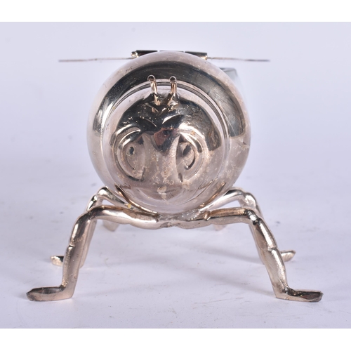 444 - A SILVER PLATED BEE HONEY POT. 14 cm wide.