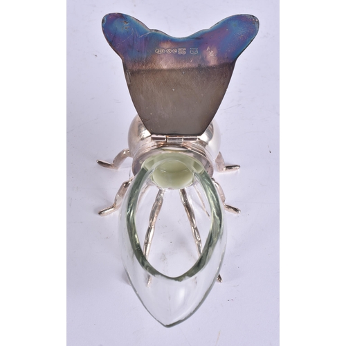 444 - A SILVER PLATED BEE HONEY POT. 14 cm wide.