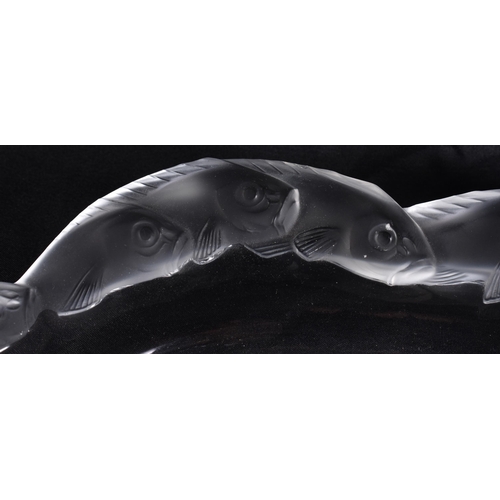 472 - A FRENCH LALIQUE FISH DISH. 27 cm x 22 cm.