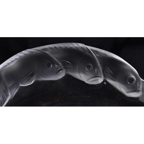 472 - A FRENCH LALIQUE FISH DISH. 27 cm x 22 cm.